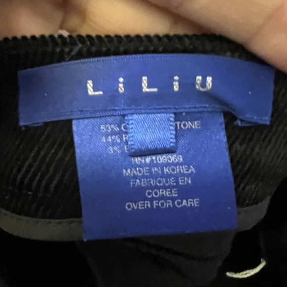 Liliu Black Velvet Corduroy High Rise Straight Leg Pants Womens 32 x 32 - Picture 4 of 11